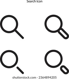 Icono de lupa vectorial sobre fondo blanco, icono de búsqueda de web, aplicación y logotipo.