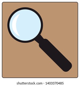Vector Magnifying Glass Icon With Reflection  - Symbol
