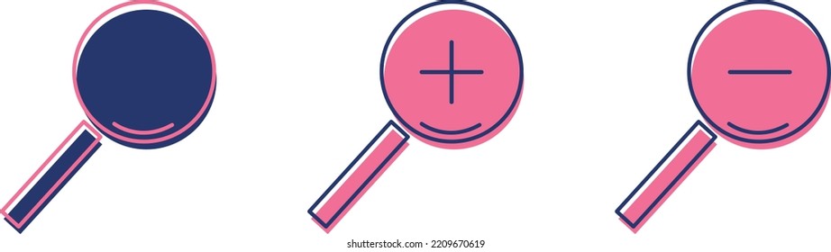 Vektorvergrößerungsglas-Symbol mit Reflexion. Zeilensymbol. Vektorgrafik im Cartoon-Stil 