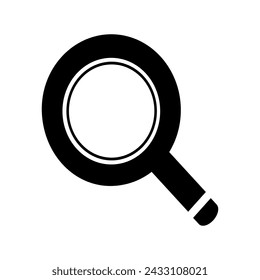 Vector magnifying glass icon with reflection. Editable and changeable color.