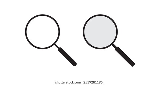 Vector magnifying glass icon with reflection
