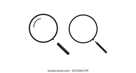 Vector magnifying glass icon with reflection
