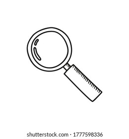 Vector magnifying glass icon in sketch style. Search symbol.