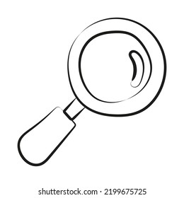 Vector magnifying glass icon in sketch style. Search symbol.