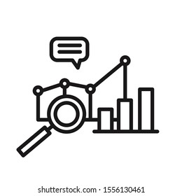 Vector magnifying glass like audit assess. concept of identification vulnerable or advisor job in business. linear flat style trend modern logotype graphic art design isolated on white background