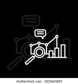 Vector magnifying glass like audit assess. concept of identification vulnerable or advisor job in business. linear flat style trend modern logotype graphic art design isolated on white background