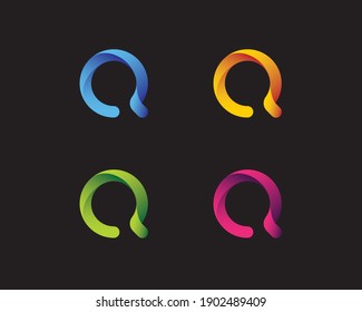 A vector magnifying glass logo set.