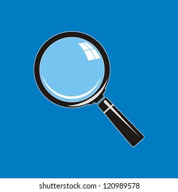 Vector. Magnifying glass on background