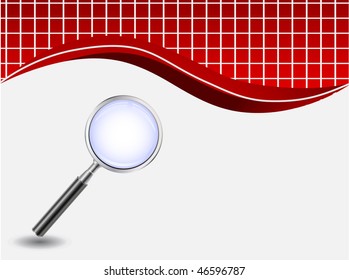 vector magnifying glass on mosaic  background