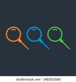 vector magnifying glass symbol. magnifying glass symbol in three colors