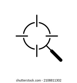vector magnifying glass target vector icon for editing