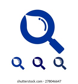 vector magnifying glass water drop logo template