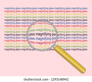 vector magnifyng glass with texts - Vector