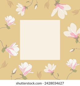 Vector magnolia flowers background illustration