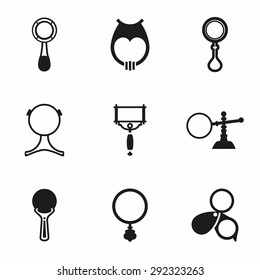 Vector Magnufer glass icon set on white background