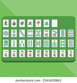 vector mahjong set card collected image