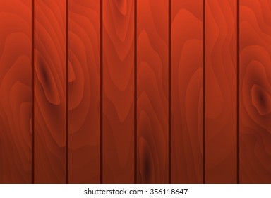 Vector mahogany wood grain texture red vertical planks. Wooden table surface.