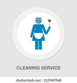 vector maid icon - cleaning service illustration, housekeeping girl. 