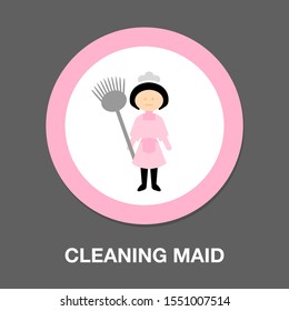 vector maid icon - cleaning service illustration, housekeeping girl