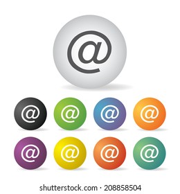 vector mail address button icon set  
