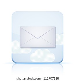Vector mail app icon on white background. Eps 10