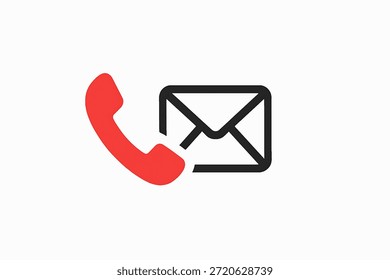 Vector  of mail envelope and handset. Symbol of about us
