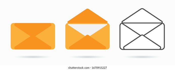 Vector mail envelope on white background