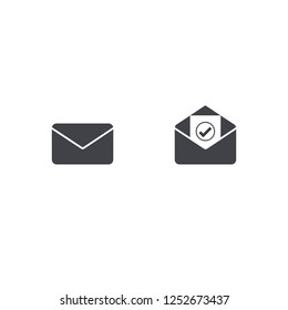 Vector mail icon. Envelope symbol shape Element for design interface mobile app or website. Simple envelope sign.