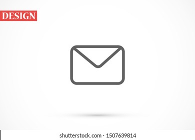Vector Mail icon flat letter icon on transparent background. message Vector Mail icon envelope illustration Mail send letter isolated.Vector Mail illustration isolated  