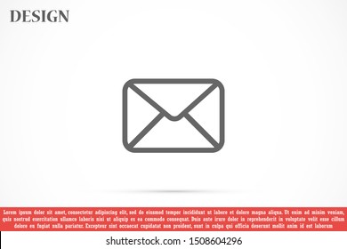 Vector Mail icon flat letter icon on transparent background. message Vector Mail icon envelope illustration Mail send letter isolated.Vector Mail illustration isolated  