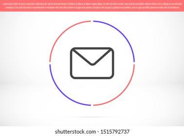 Vector Mail icon flat letter icon on transparent background. message Vector Mail icon envelope illustration Mail send letter isolated.Vector Mail illustration isolated  