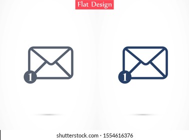 Vector Mail icon flat letter icon on transparent background. message Vector Mail icon envelope illustration Mail send letter isolated.Vector Mail illustration isolated  