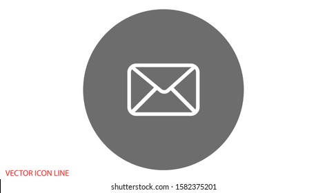 Vector Mail icon flat letter icon on transparent background. message Vector Mail icon envelope illustration Mail send letter isolated.Vector Mail illustration isolated  