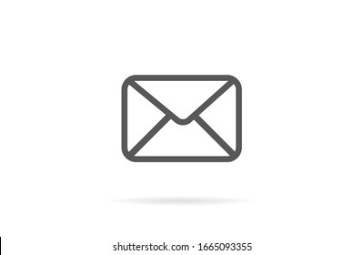 Vector Mail icon flat letter icon on transparent background. message Vector Mail icon envelope illustration Mail send letter isolated.Vector Mail illustration isolated