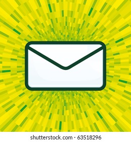 Icono de Vector Mail con fondo verde brillante