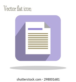 Vector mail icon with long shadow. One of set web icons. Flat design style. 
