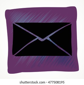 Icono de correo del vector con fondo blanco