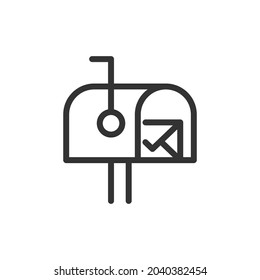 Icono de línea de correo del vector. Símbolo con estilo de contorno de moda. Ilustración vectorial aislada en un fondo blanco. 