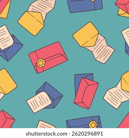 Vector Mail Pattern Repeat Seamless for Wallpaper Background Cover Packaging