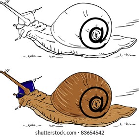 vector - mail snail with email symbol