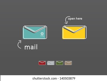 Vector mail symbol in modern design. Creative, editable and sizable. Hand draw feel. Much space for your text, images or logo.