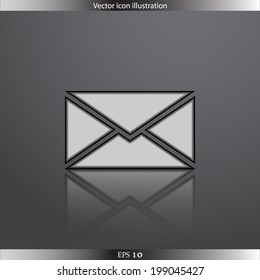 Vector mail web flat icon. Isolated on white.