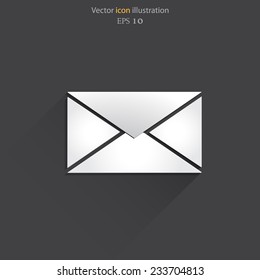 Vector mail web flat icon. Eps 10 vector illustration.