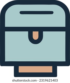 Vector mailbox icon, Letter boxes for communication, Old email symbol for the contact address, Vector illustration 15