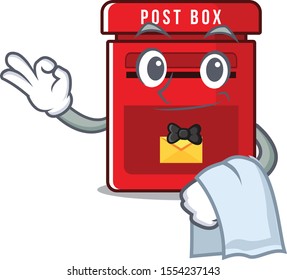 vector mailbox with a the waiter mascot