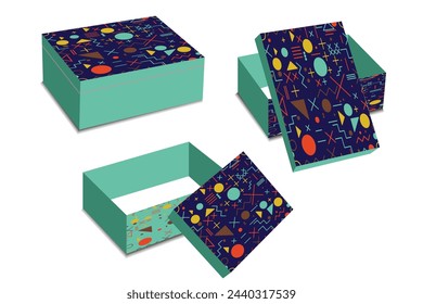 Plantilla de diseño de caja de envío vectorial.