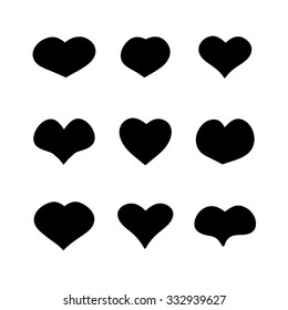 Vector main heart shapes set. Abstract design elements