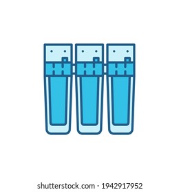 Icono coloreado del concepto del sistema de filtración de agua de la línea principal del vector o elemento de diseño