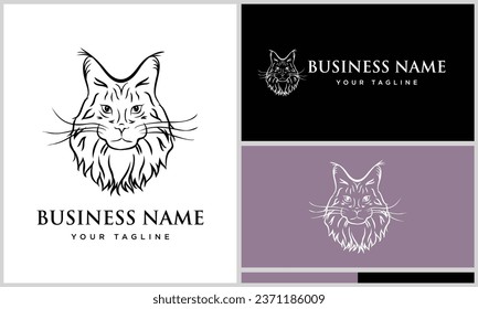 vector maine coon design template