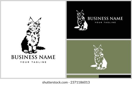 vector maine coon design template